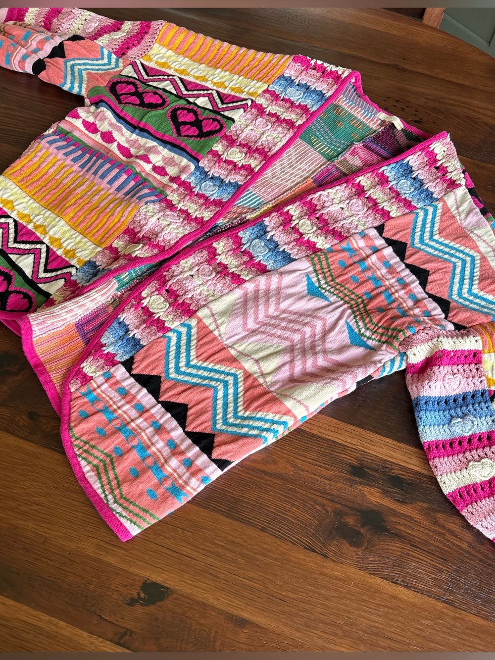 Anthropologie PILCRO Patchwork Cardigan Sweater, Colorful,Fun,Oversized One Size - Picture 11 of 16